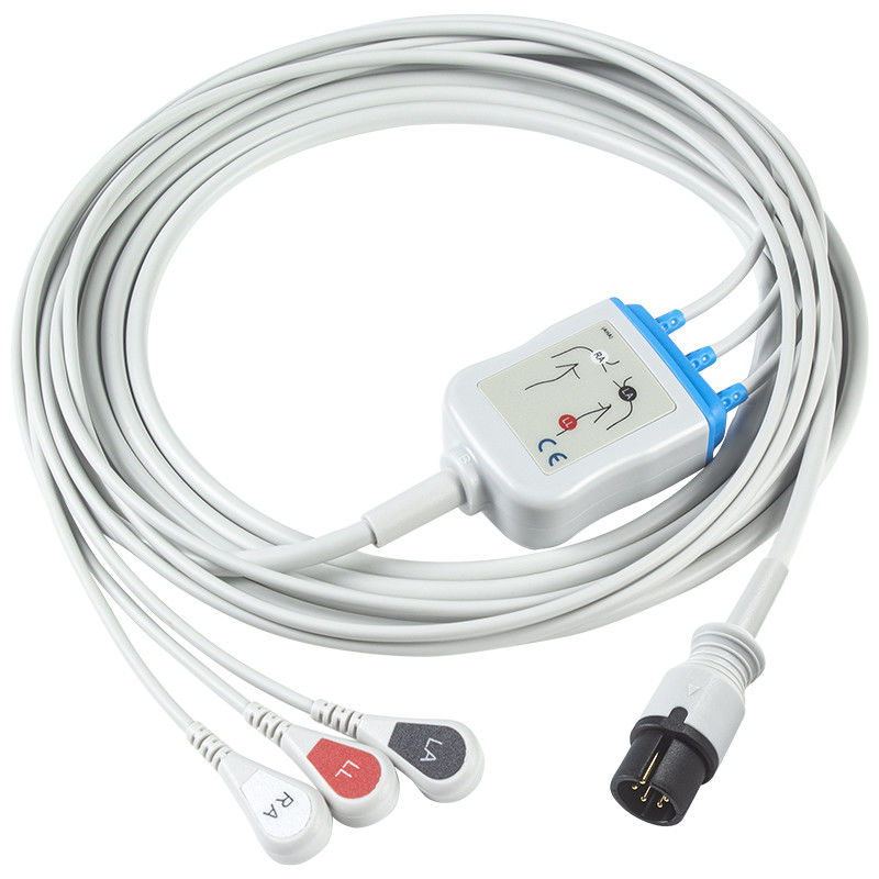 Edan Compatibile con collegamento diretto ECG Cavo e fili di conduzione 6Pin Universal AAMI 3Lead AHA Snap