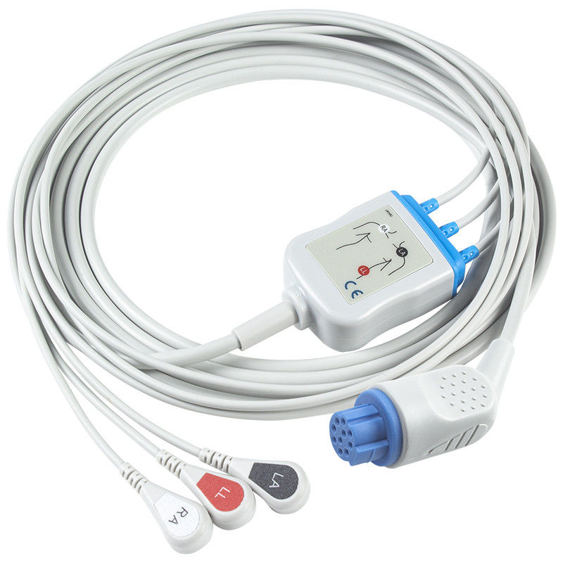 Per Datex Ohmeda Cable ECG compatibile con collegamento diretto e cavi piombo 3Lead AHA Snap