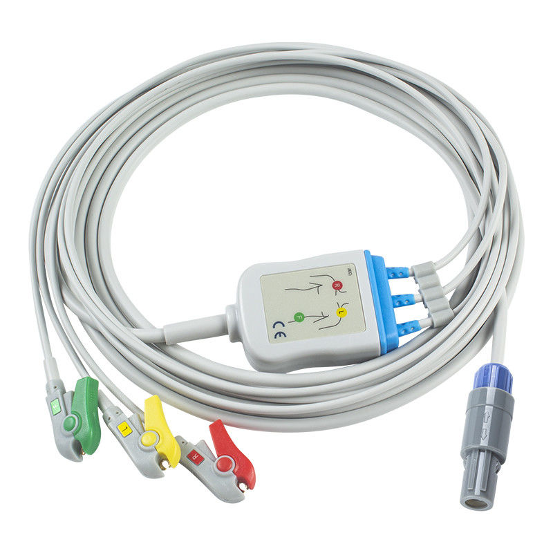 GE Healthcare Vivid compatibile con ECG a connessione diretta Cable e fili per 3Lead IEC Grabber