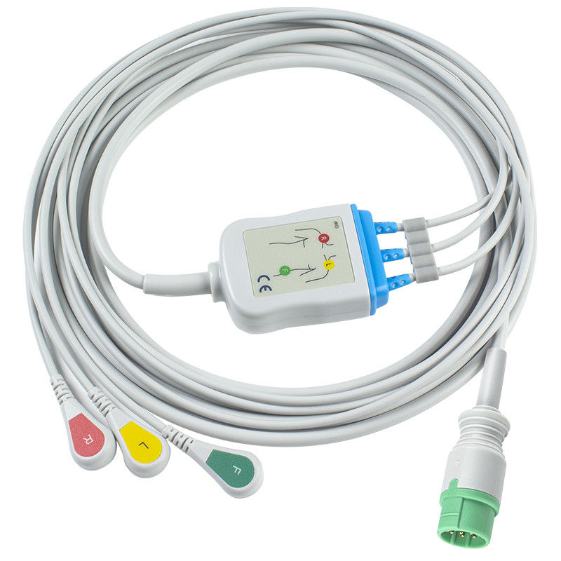 Per Schiller compatibili cavi ECG e fili a piombo connessione diretta 3 Lead Iec Snap