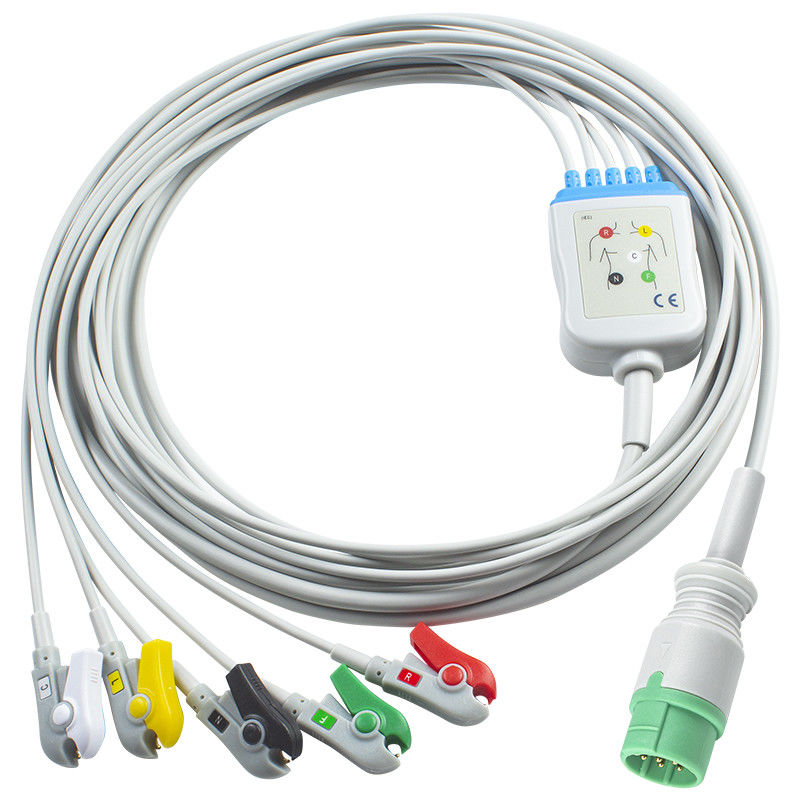 Per Schiller compatibile ECG cavo e filo di piombo diretto collegare 5 Lead IEC Grabber