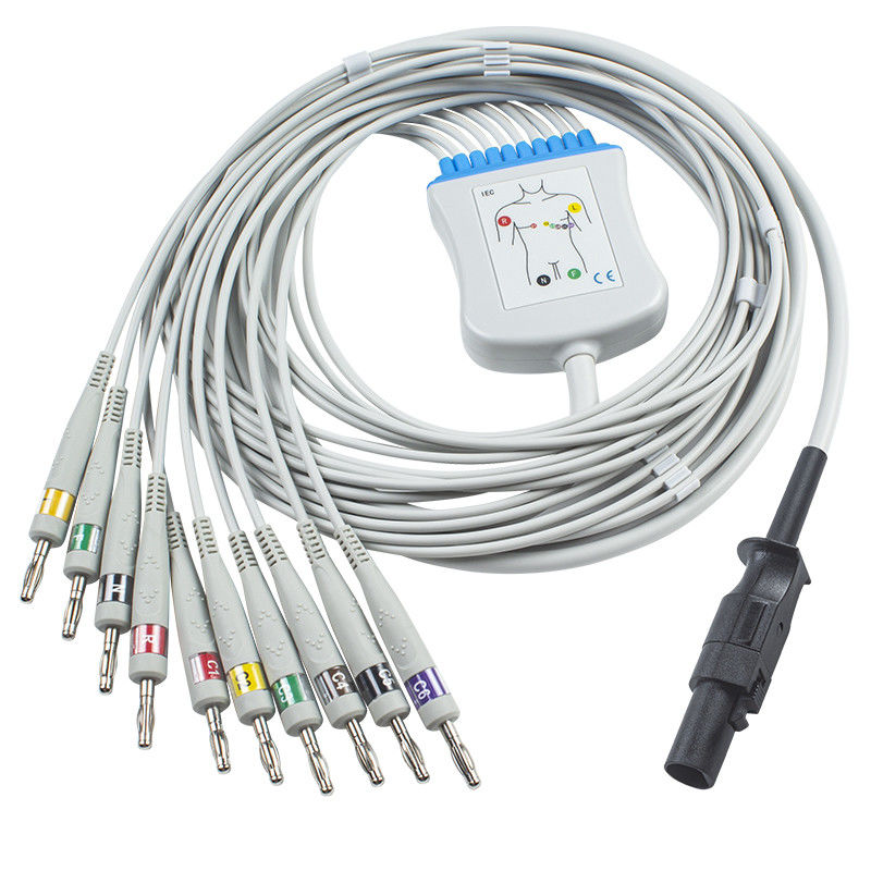 Cavo di elettrocardiogramma di Q-sforzo 60-00181-01 di Mortara 60-00180-01 e banana 4,0 di IEC di Pin dei Leadwires 12