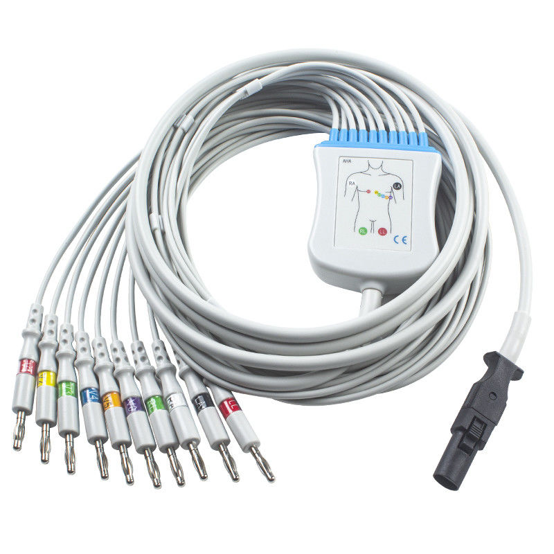 Cavo di elettrocardiogramma di Q-sforzo 60-00181-01 di Mortara 60-00180-01 e banana 4,0 di IEC di Pin dei Leadwires 12
