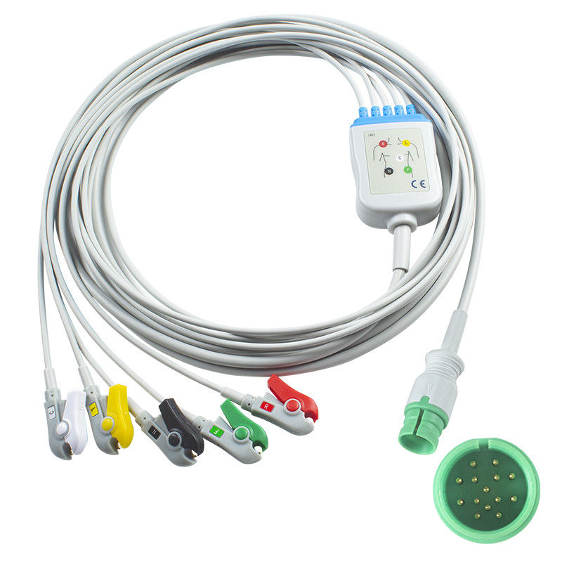 Promed PM-12 PM-12C PM-12D Cavi ECG e fili a piombo 14 pin Collegatore ECG Cavo 3 Lead IEC snap