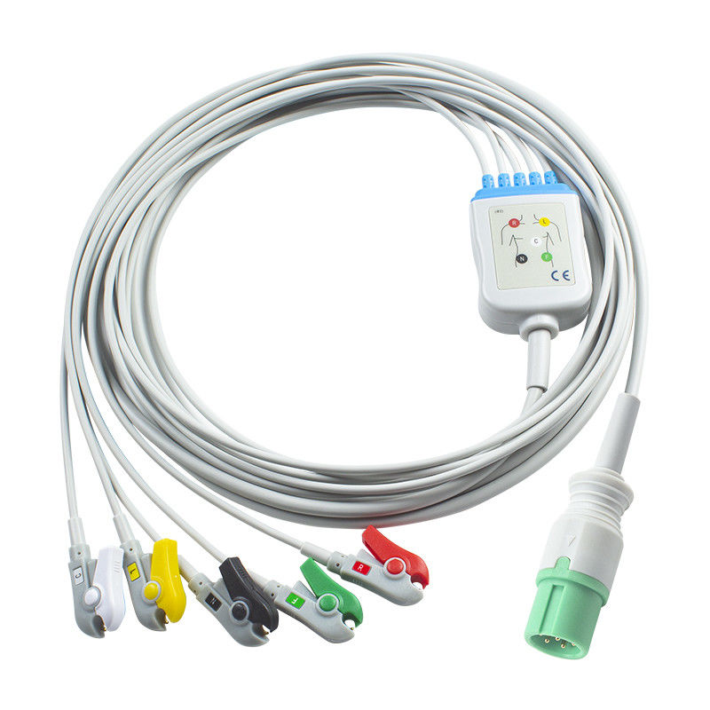 Cavi ECG Contec e fili a filo conduttore con connettore a 7 pin CMS 7000 8000 5000 Nuovo modello di cavo ECG 5Lead Grabber