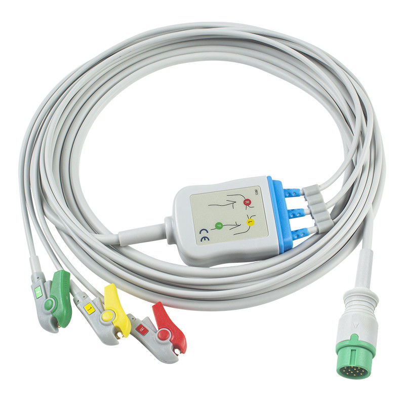 Per il cavo ECG di Biolight Q3 Per il cavo ECG di Biolight Q5 A QS Serie 3 Lead IEC Grabber In Oximax Tech