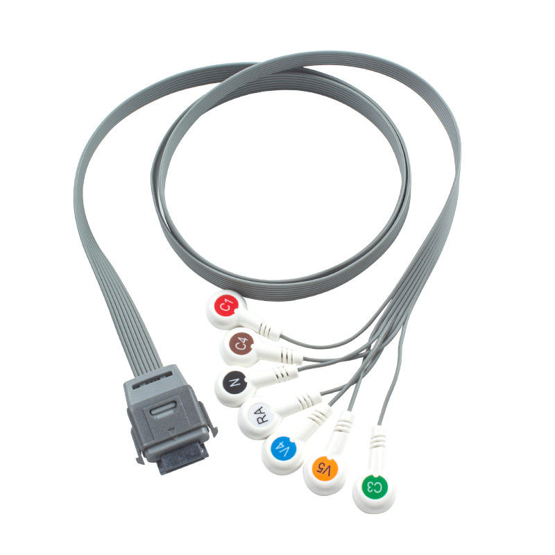 7Lead ECG Holter Cable TPU Materiale IEC Snap Compatibile per Edan Biomedical Instrument