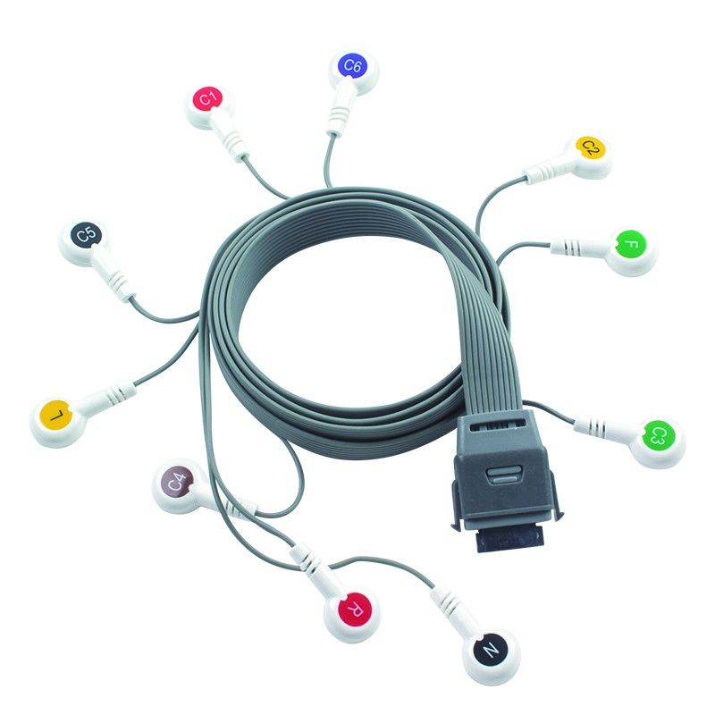 Cable Holter per ECG a piombo grigio 10 compatibile con Edan Biomedical Instrument IEC Snap