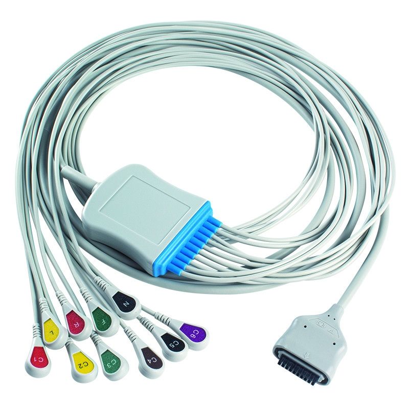 EDAN Dx12 10Lead ECG Holter Cable Snap 2.2M Cavo tronco e fili di piombo Lunghezza 0.8/1.2M