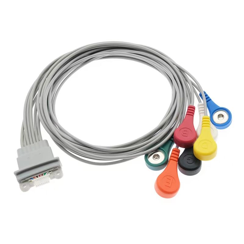 Compatibile con Schiller Medilog AR12 Plus ECG Holter Cable 7Lead IEC Snap AR4 Plus FD5