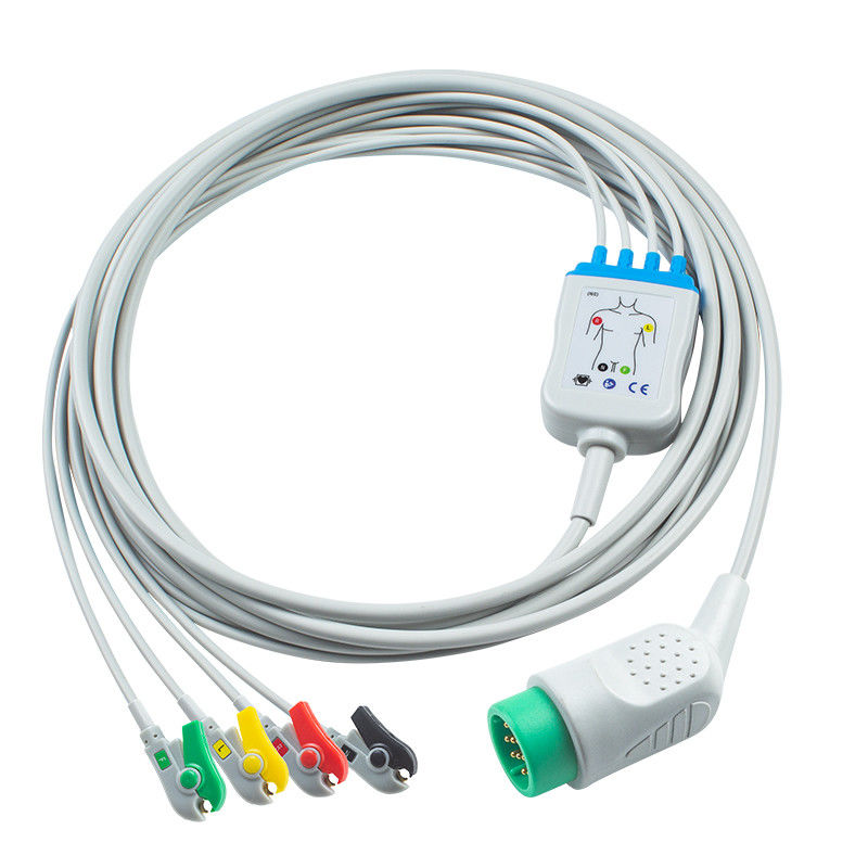 Snap/Pinch Patient End 4Lead ECG Cable per Medtronic Lifepak 20e AHA/IEC Color Coding