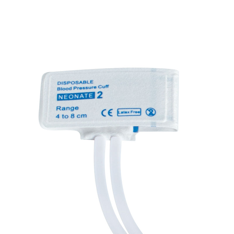 Doppio tubo Disposable Neonate NIBP Cuff Dimensione 2 4-8cm Durata di conservazione 24 mesi