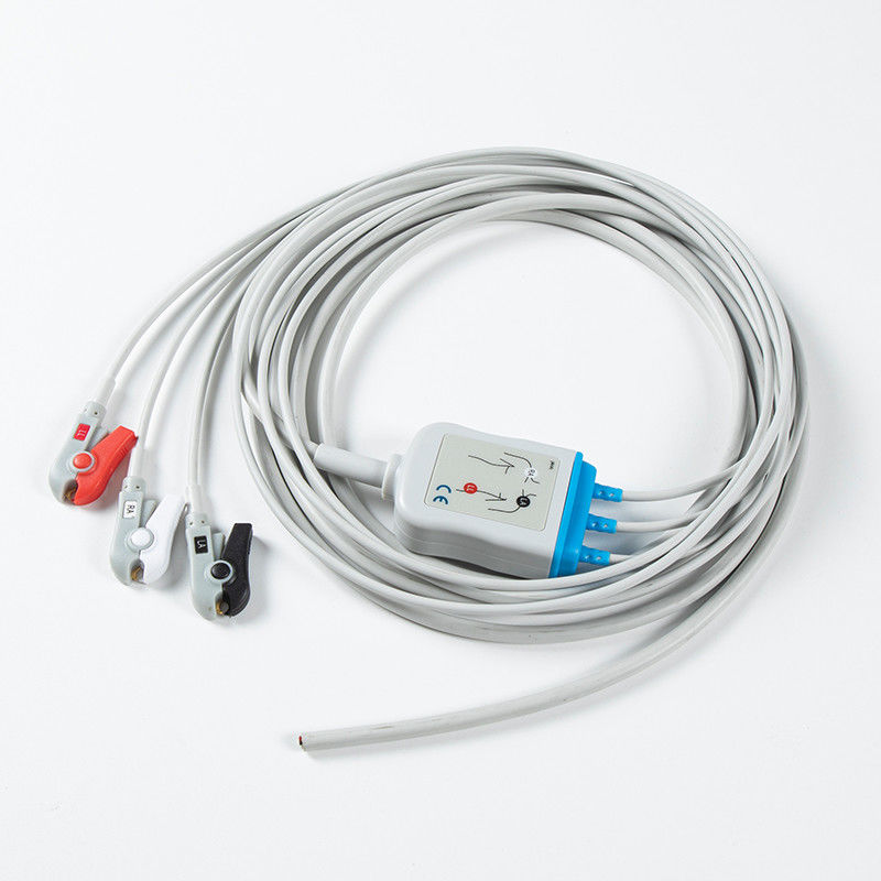 ECG Parti 3 Piombo AHA Grabber ECG Assemblaggio del cavo Design durevole 24 mesi Durabilità