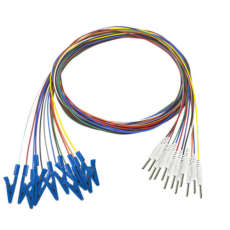 Elettrodo dei Leadwires di EMG di elettroencefalogramma dell'oro placcato elettrodi della pinza a coccodrillo dell'alligatore del cappuccio di elettroencefalogramma dell'arraffone della spina di baccano 2,0