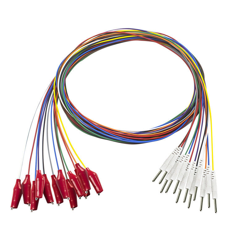 L'arraffone della spina di baccano 2,0 con gli elettrodi molli dell'elettroencefalografo di elettroencefalogramma delle coperture esterne ha placcato l'elettrodo dei Leadwires di EMG di elettroencefalogramma dell'oro