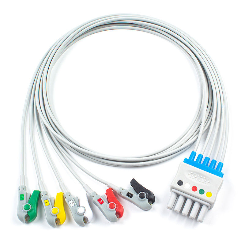 S-iemens Drager ECG Leadwires 5956359 MP03414 Set 5 Lead Grabber Clip To Dual 5 Pin Connector