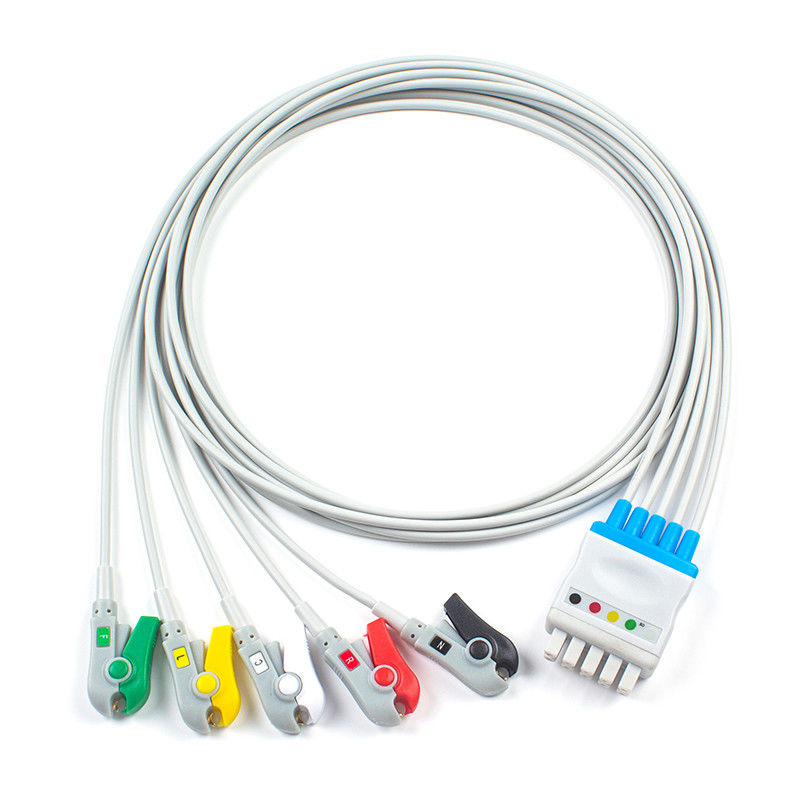 Un poco 2500 8000 solari dei Leadwires 412681-001 GE di Marquette ECG di sanità di GE clip di IEC di 5 cavi