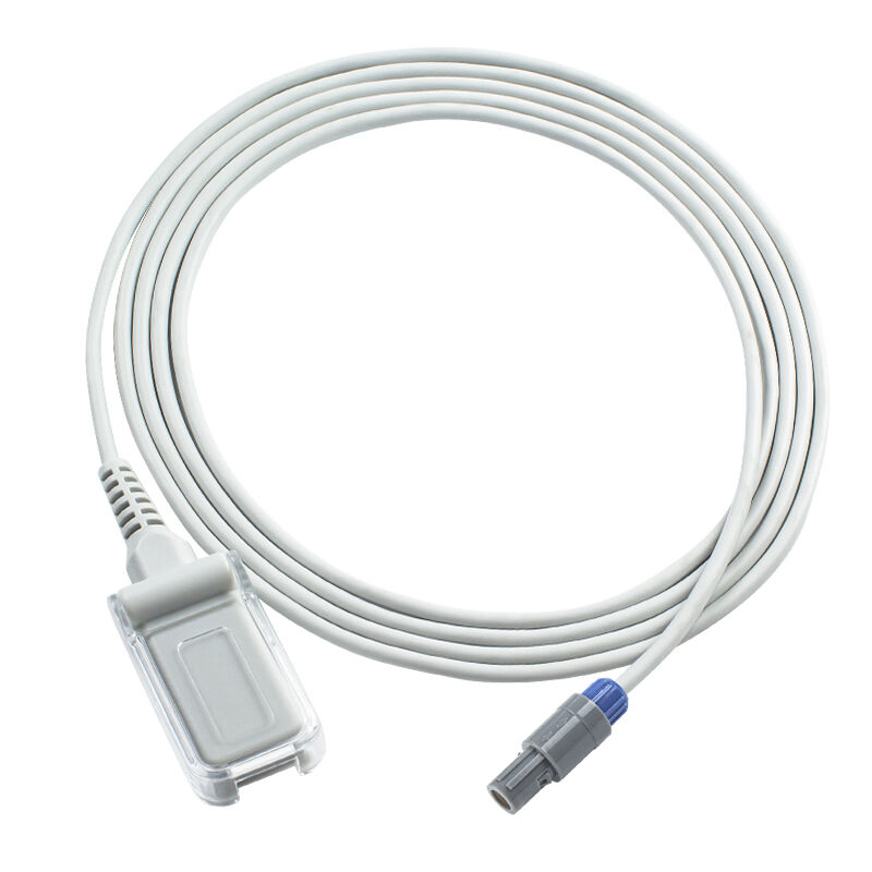 Petas SpO2 Adapter Cable di connessione 6Pin 40 gradi per il connettore DB9 SpO2 Sensore sonda