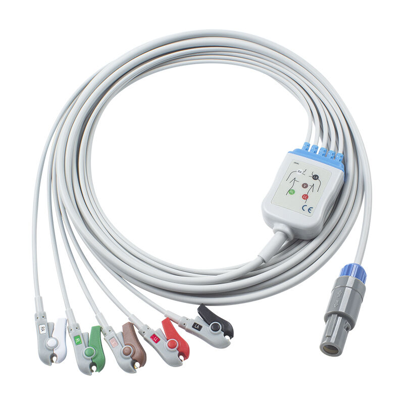 Epsilon Lemo 6Pin Cavi ECG e fili a piombo Cavo ECG 3 5 Piombo IEC AHA Snap Grabber Clip