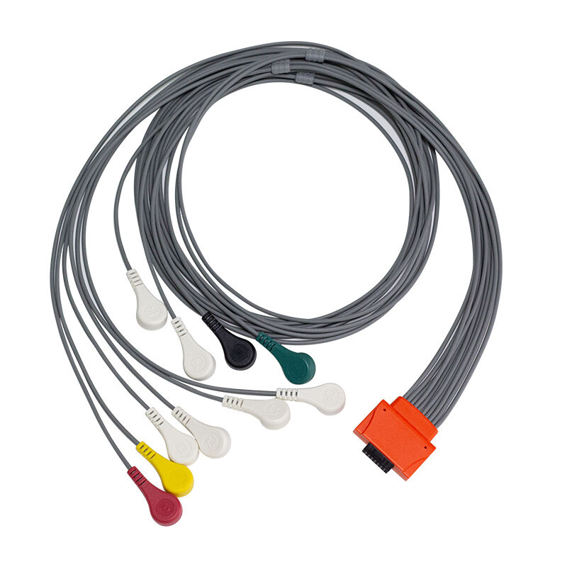 Compatibile Cardioline Walk400h Clickholter NG 5 7 Materiale TPU a piombo IEC Color Coding ECG Holter Cable