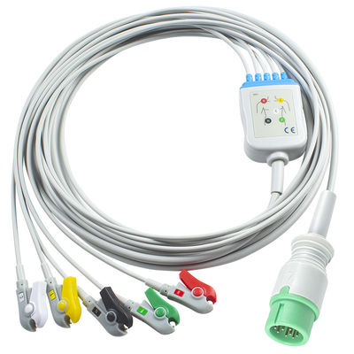 5 Cavo ECG a connessione diretta TPU a piombo Compatibile con Comen