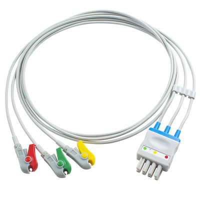 Il cavo BR-906P BR-903PA K911A di Nihon Kohden ECG ha messo la clip dell'arraffone di 3 cavi per raddoppiarsi 4 Pin Connector